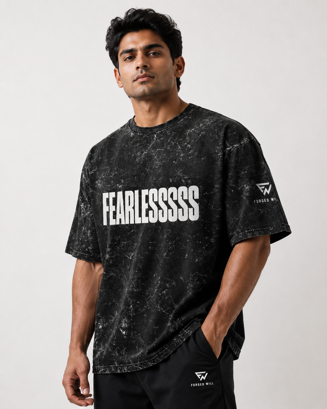 FEARLESS - Acid Washed Oversized Tee